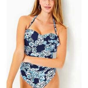 Lilly Pulitzer Rubyann One-Piece Swimsuit Low Tide Navy Bouquet Size 12 NWT Swim
